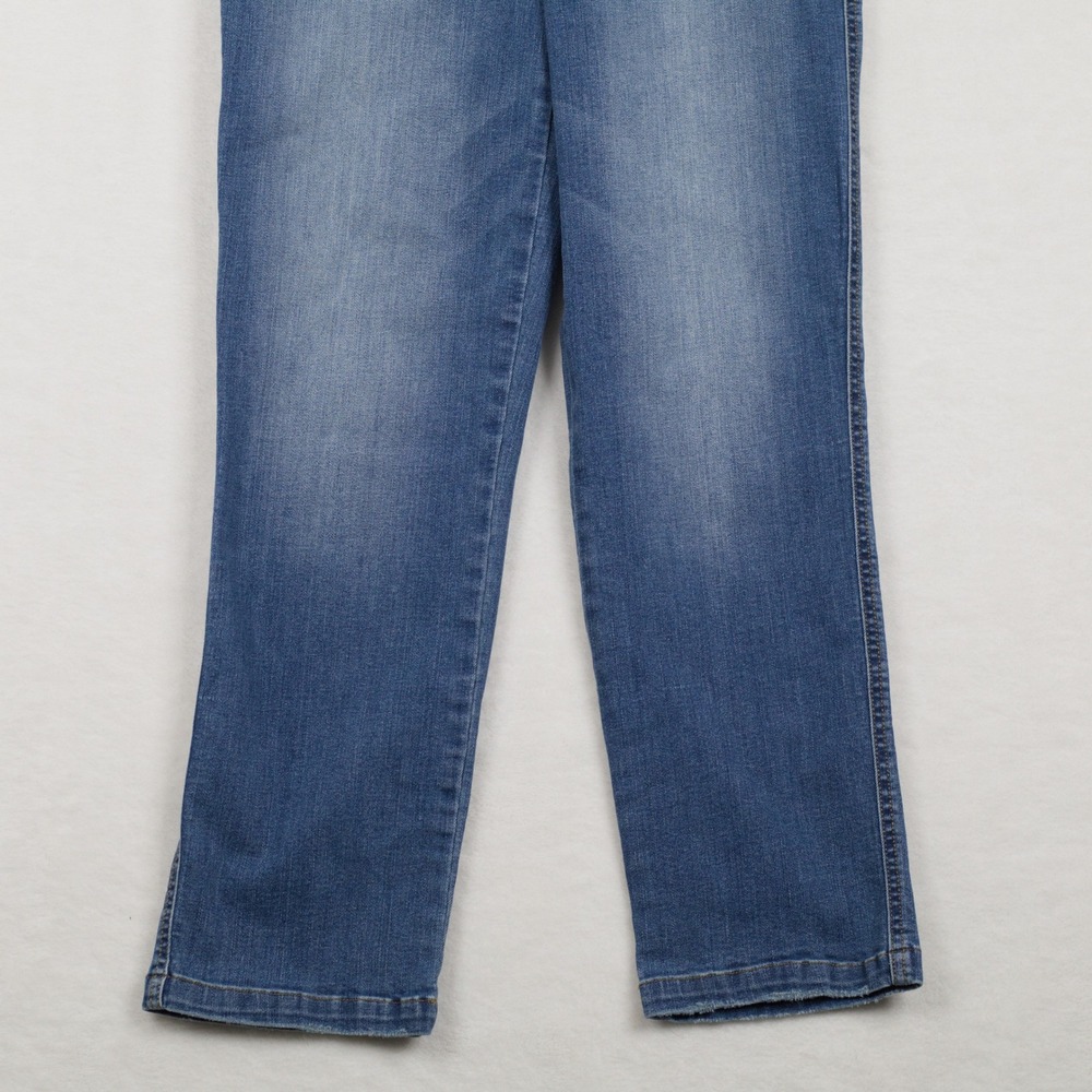 SPANX Ankle Straight Leg Pull On Denim Jeans Medium Wash Sz L Petite - Picture 5 of 9